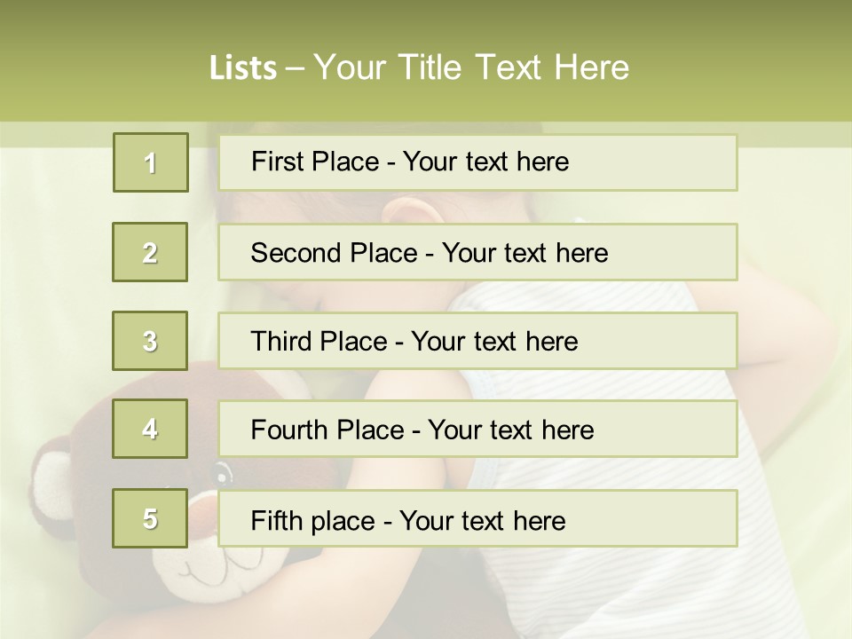 Teddy Bear Family Lying On Front PowerPoint Template