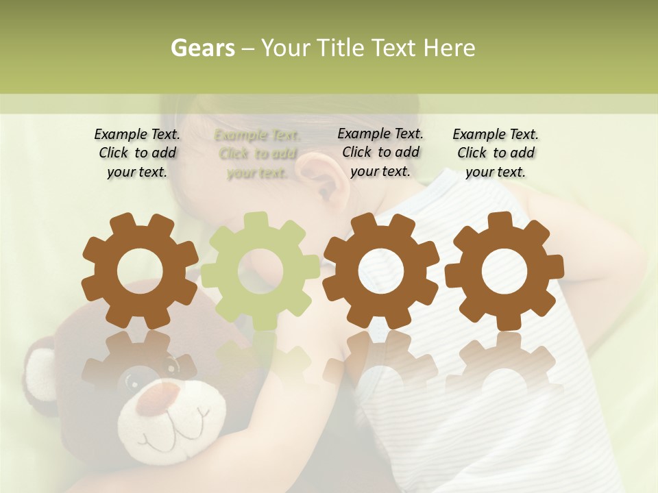 Teddy Bear Family Lying On Front PowerPoint Template