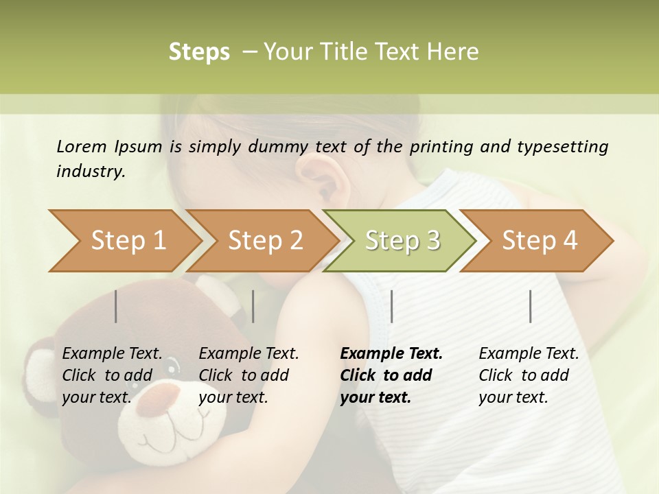 Teddy Bear Family Lying On Front PowerPoint Template