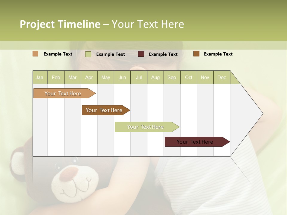 Teddy Bear Family Lying On Front PowerPoint Template
