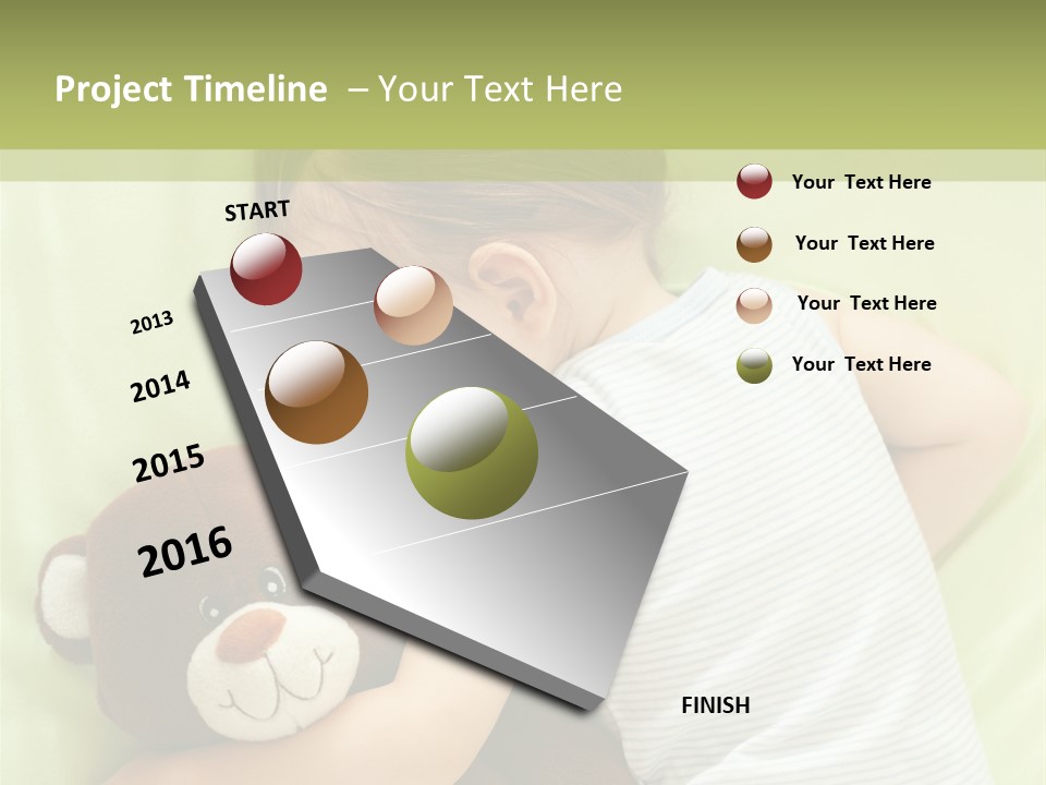 Teddy Bear Family Lying On Front PowerPoint Template