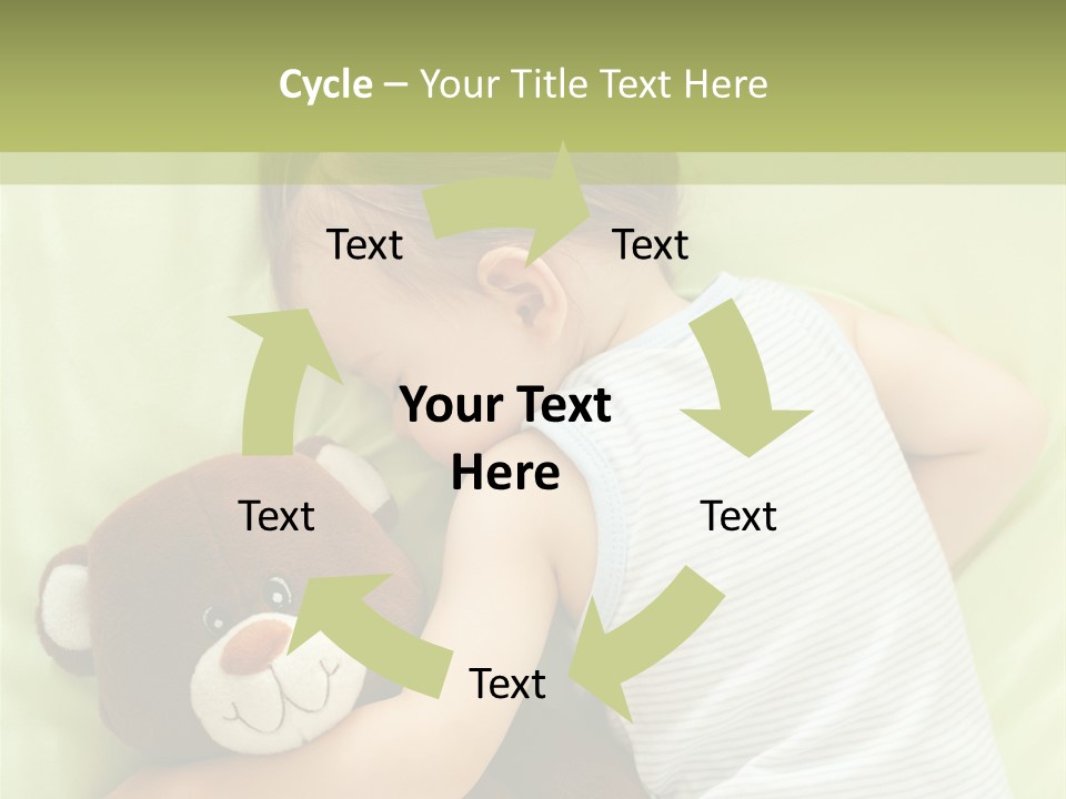 Teddy Bear Family Lying On Front PowerPoint Template