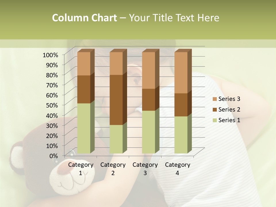 Teddy Bear Family Lying On Front PowerPoint Template