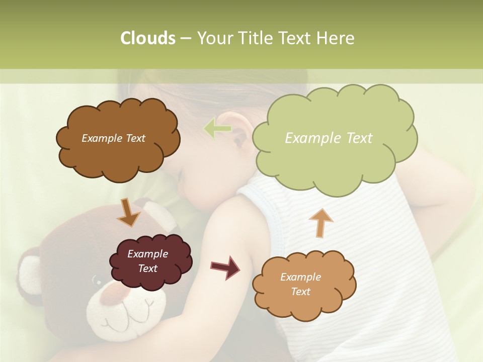 Teddy Bear Family Lying On Front PowerPoint Template