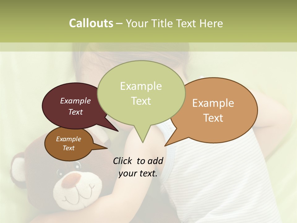 Teddy Bear Family Lying On Front PowerPoint Template