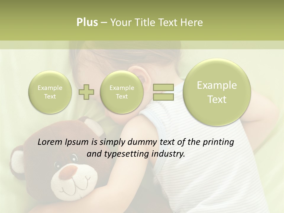 Teddy Bear Family Lying On Front PowerPoint Template