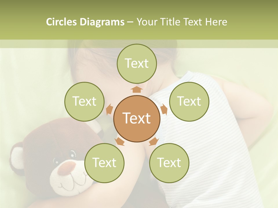 Teddy Bear Family Lying On Front PowerPoint Template