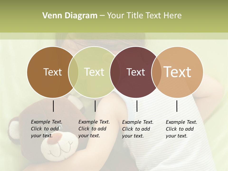 Teddy Bear Family Lying On Front PowerPoint Template