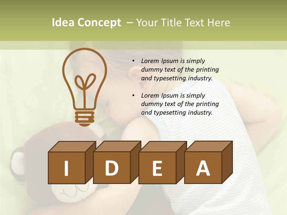 Teddy Bear Family Lying On Front PowerPoint Template