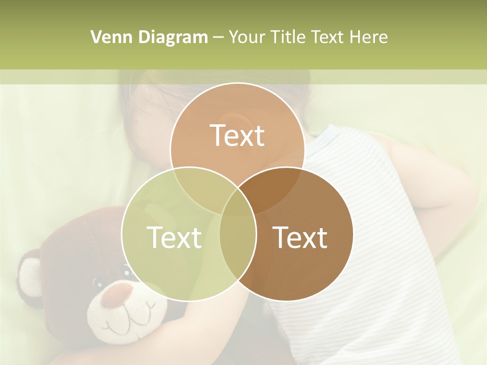 Teddy Bear Family Lying On Front PowerPoint Template