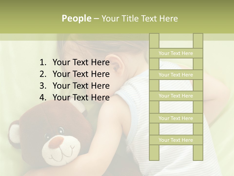 Teddy Bear Family Lying On Front PowerPoint Template