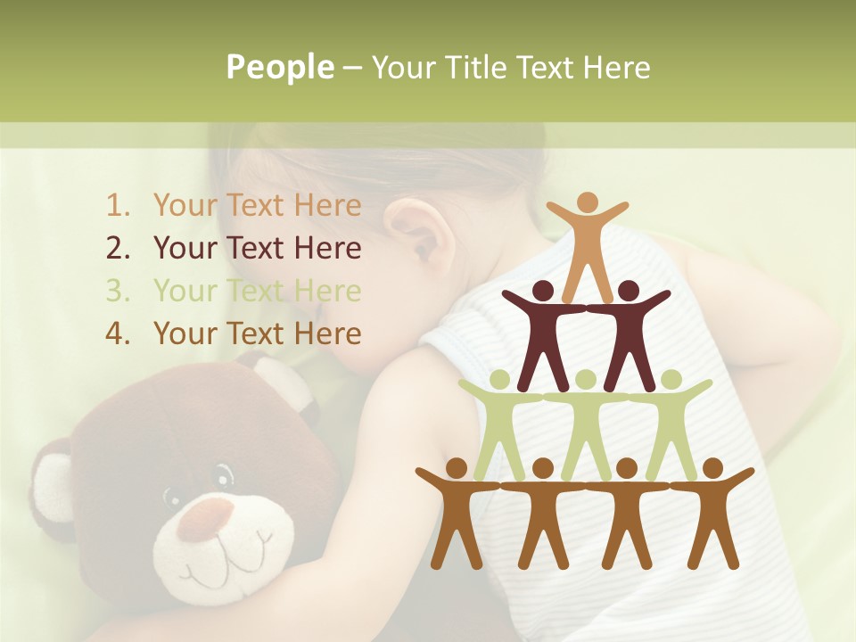 Teddy Bear Family Lying On Front PowerPoint Template