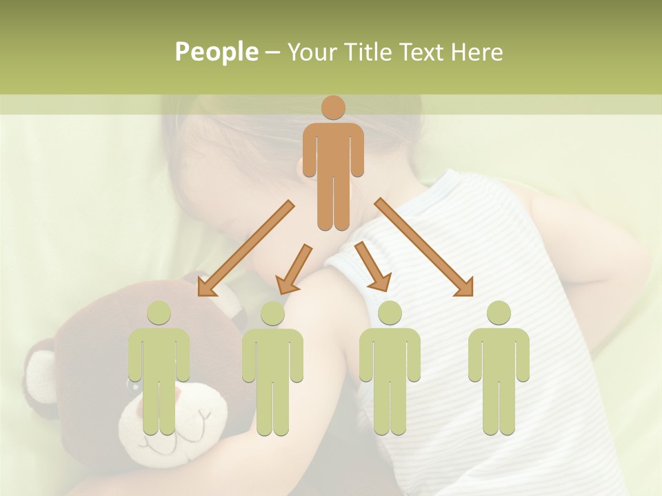 Teddy Bear Family Lying On Front PowerPoint Template