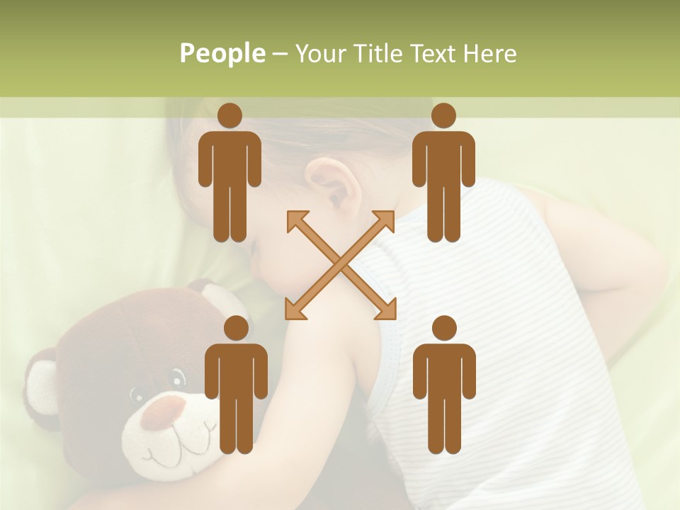 Teddy Bear Family Lying On Front PowerPoint Template