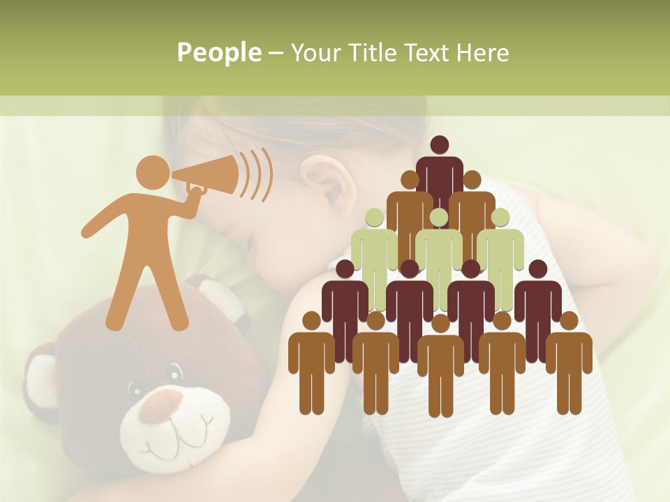 Teddy Bear Family Lying On Front PowerPoint Template