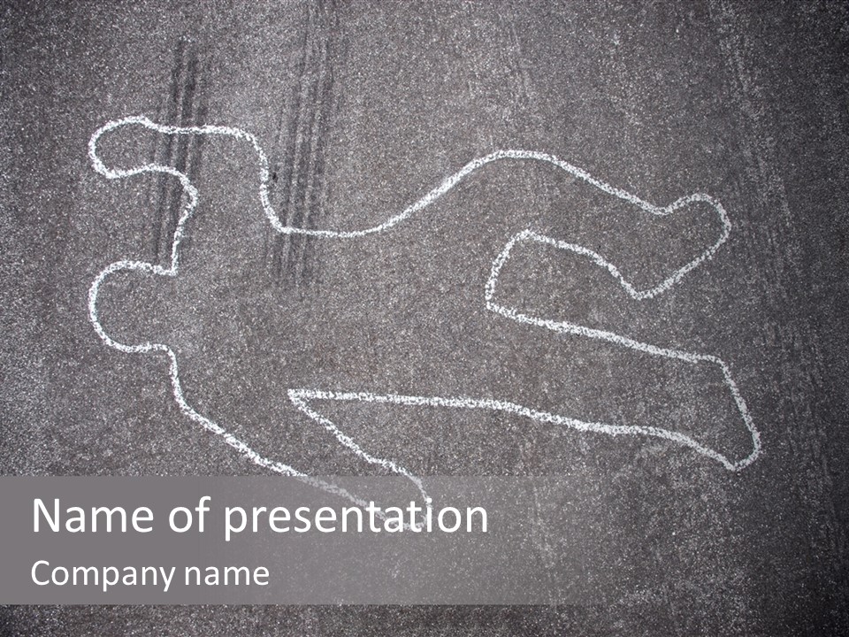 Crime Scene Figure White PowerPoint Template