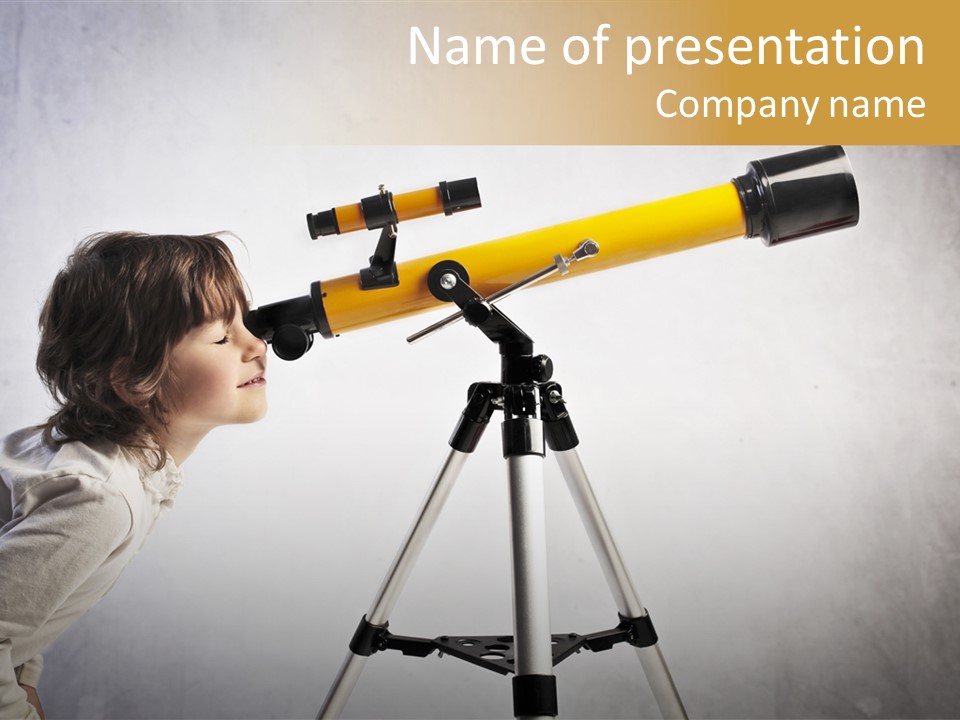 Beautiful Girl Spyglass PowerPoint Template