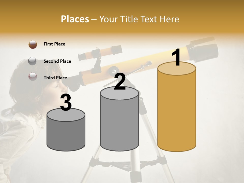 Beautiful Girl Spyglass PowerPoint Template