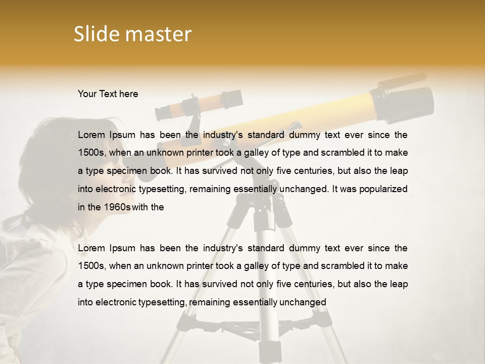 Beautiful Girl Spyglass PowerPoint Template