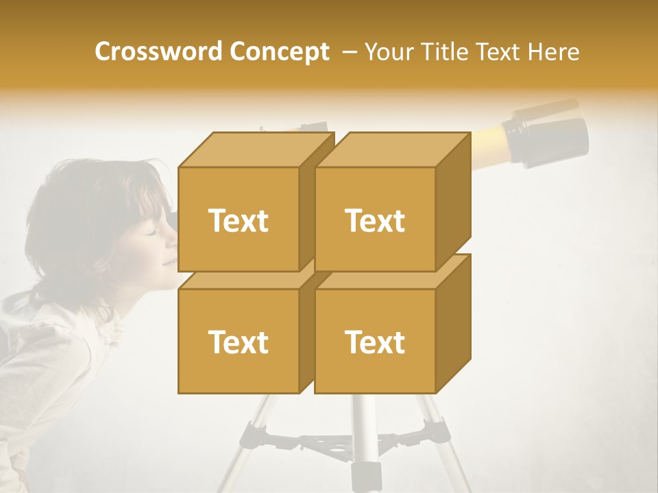 Beautiful Girl Spyglass PowerPoint Template