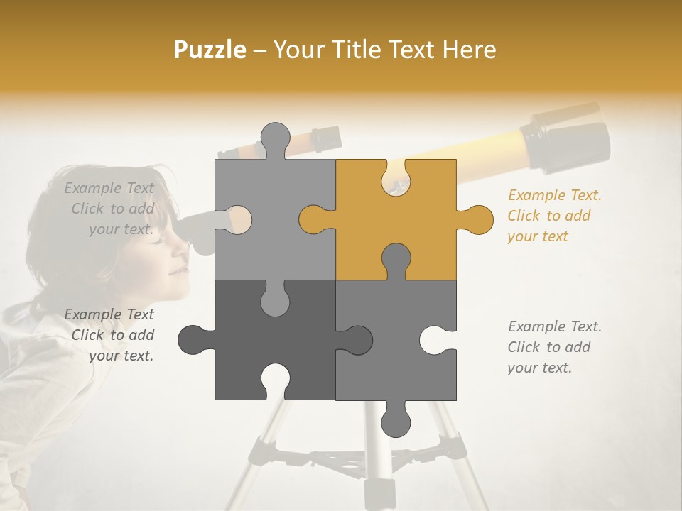 Beautiful Girl Spyglass PowerPoint Template