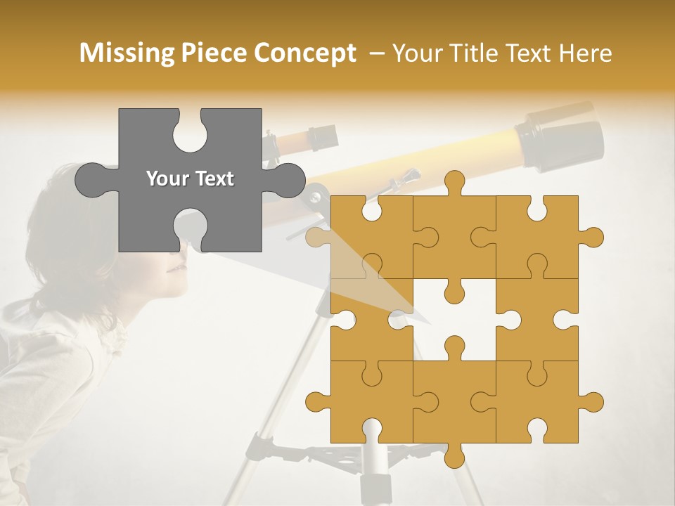 Beautiful Girl Spyglass PowerPoint Template