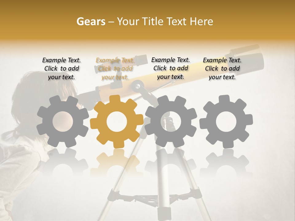 Beautiful Girl Spyglass PowerPoint Template