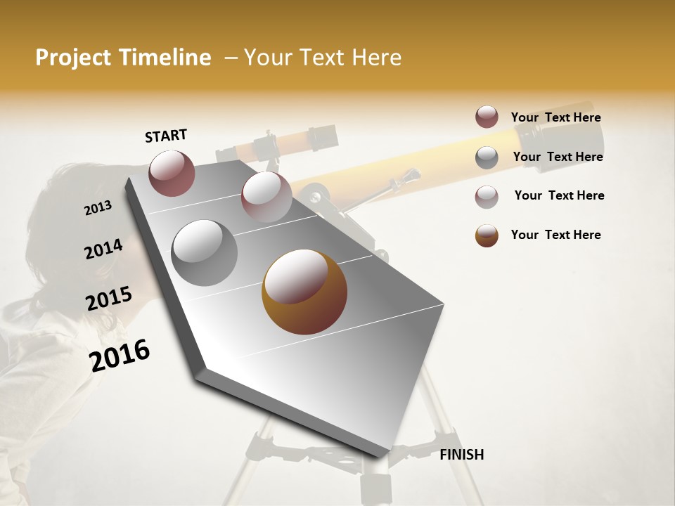 Beautiful Girl Spyglass PowerPoint Template