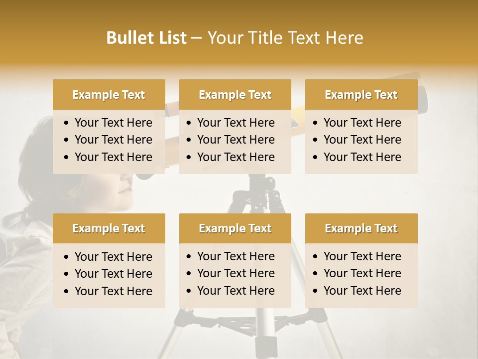 Beautiful Girl Spyglass PowerPoint Template