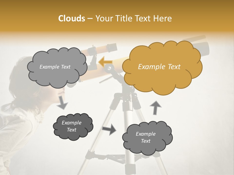 Beautiful Girl Spyglass PowerPoint Template