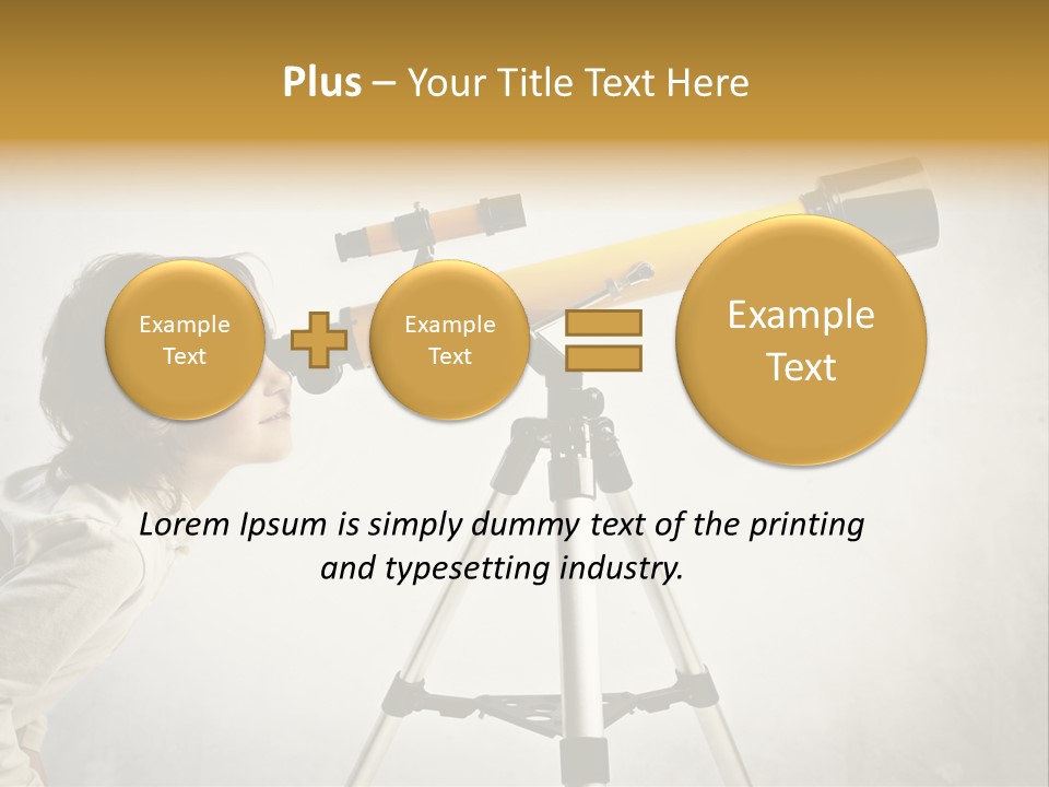 Beautiful Girl Spyglass PowerPoint Template