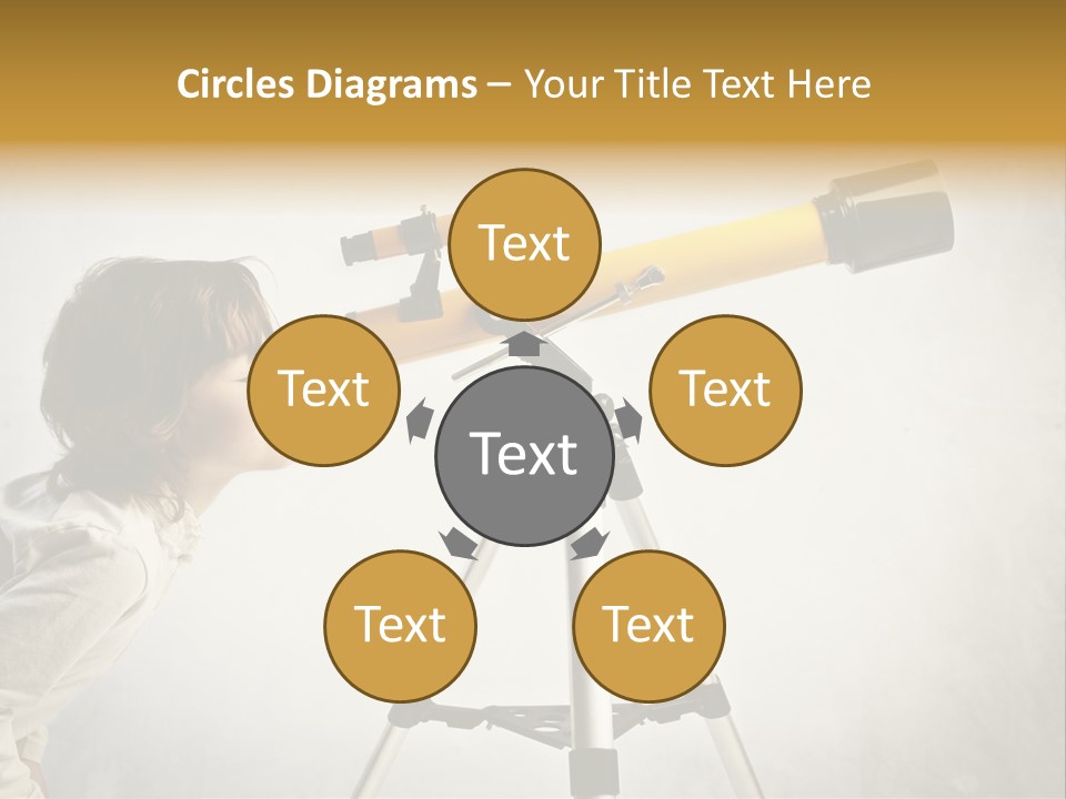 Beautiful Girl Spyglass PowerPoint Template