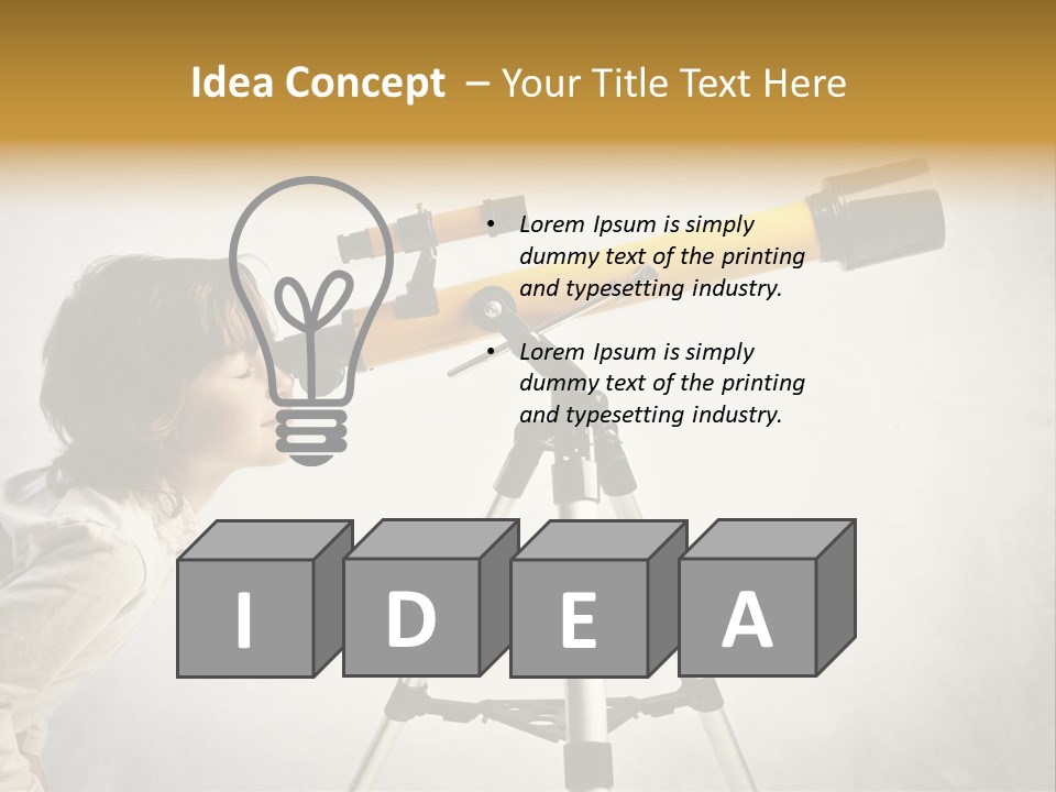 Beautiful Girl Spyglass PowerPoint Template