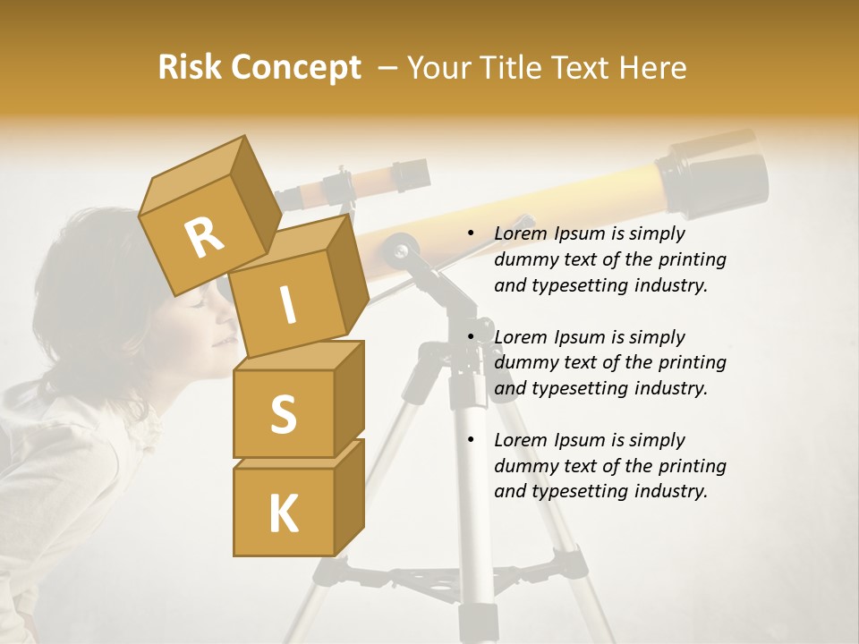 Beautiful Girl Spyglass PowerPoint Template