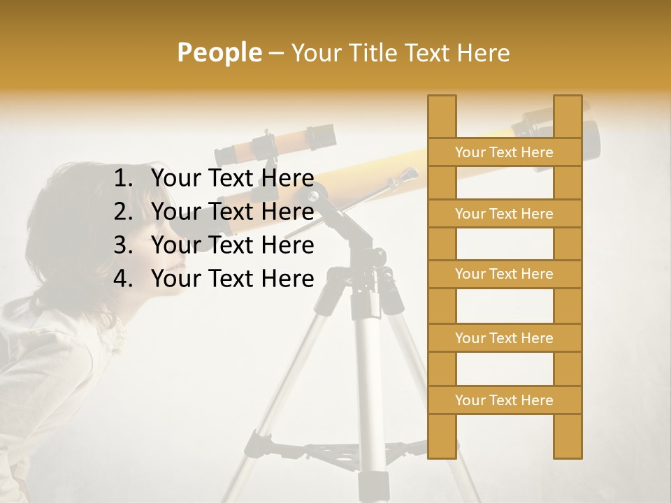 Beautiful Girl Spyglass PowerPoint Template