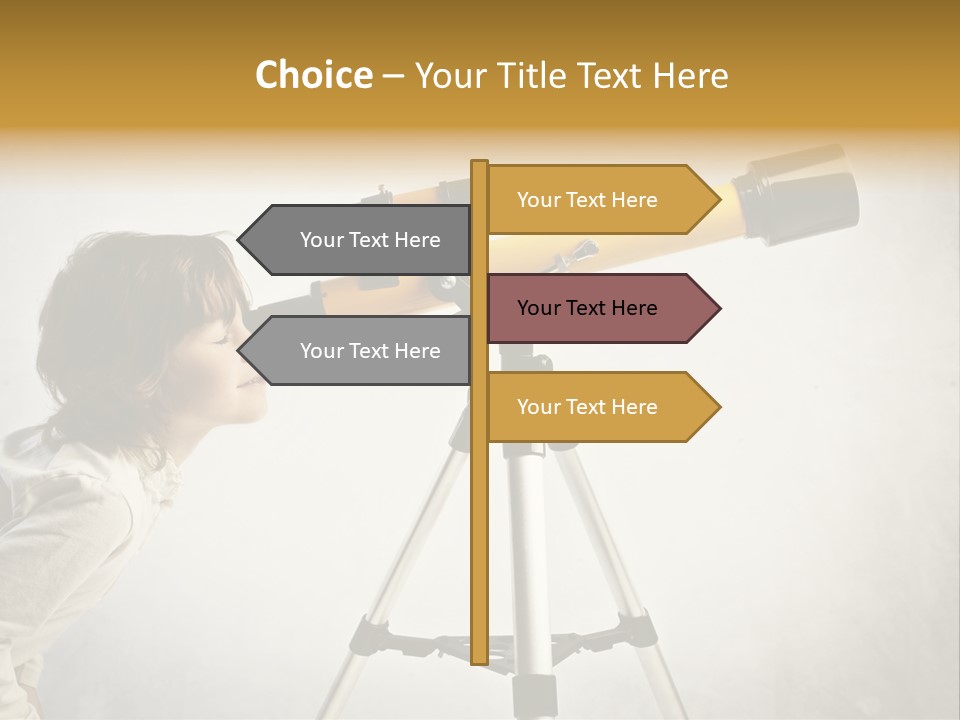 Beautiful Girl Spyglass PowerPoint Template