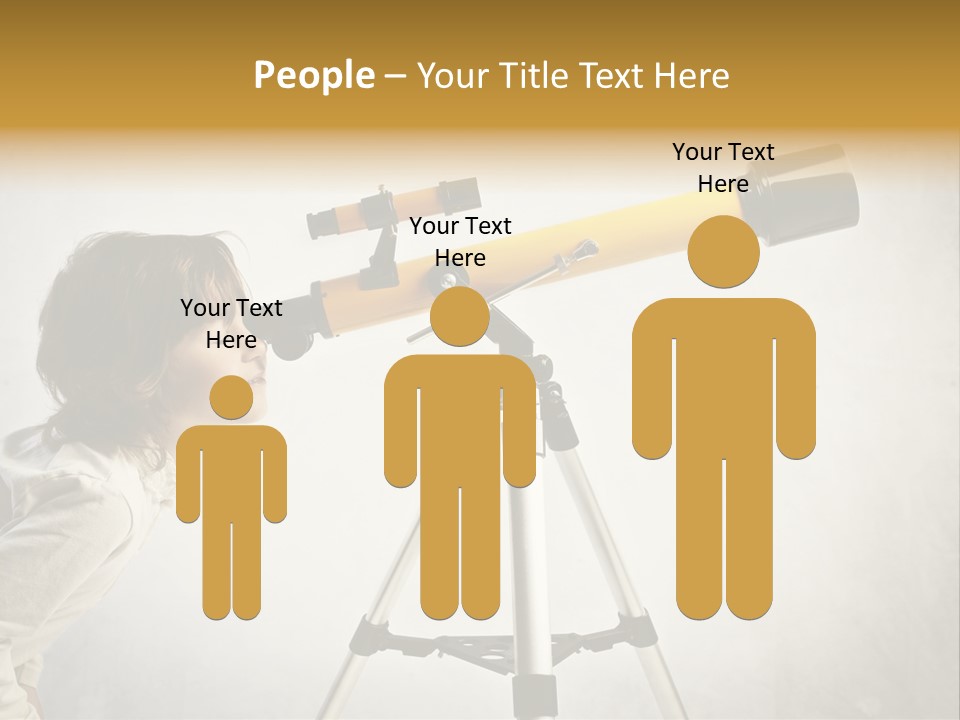 Beautiful Girl Spyglass PowerPoint Template