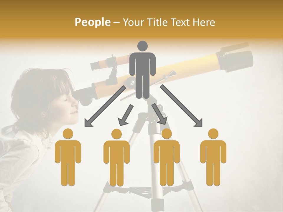 Beautiful Girl Spyglass PowerPoint Template