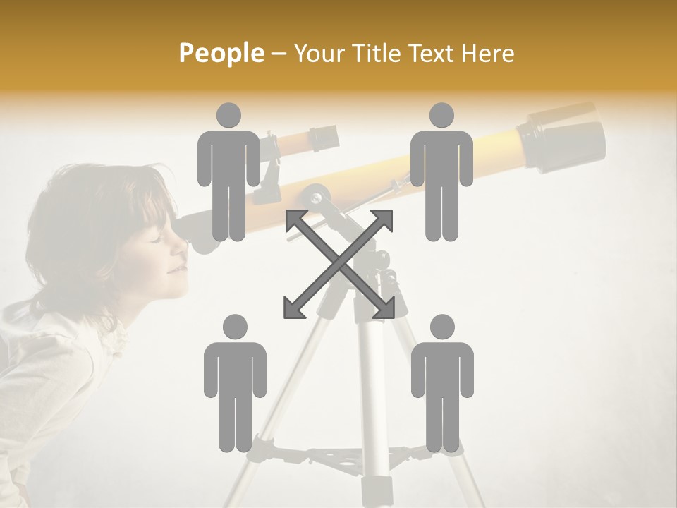 Beautiful Girl Spyglass PowerPoint Template