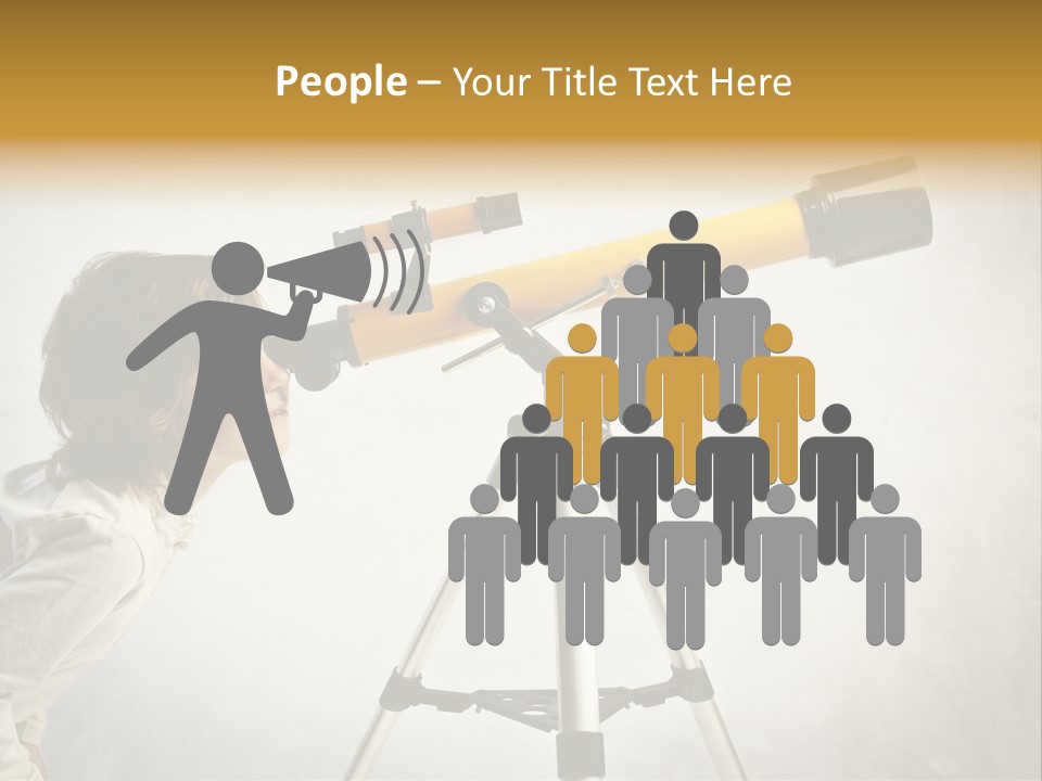Beautiful Girl Spyglass PowerPoint Template