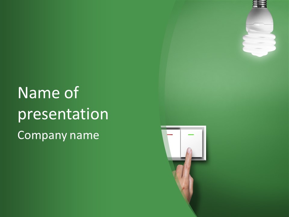 Save White Green PowerPoint Template