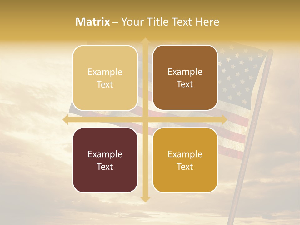 An American Flag On A Pole With A Cloudy Sky In The Background PowerPoint Template