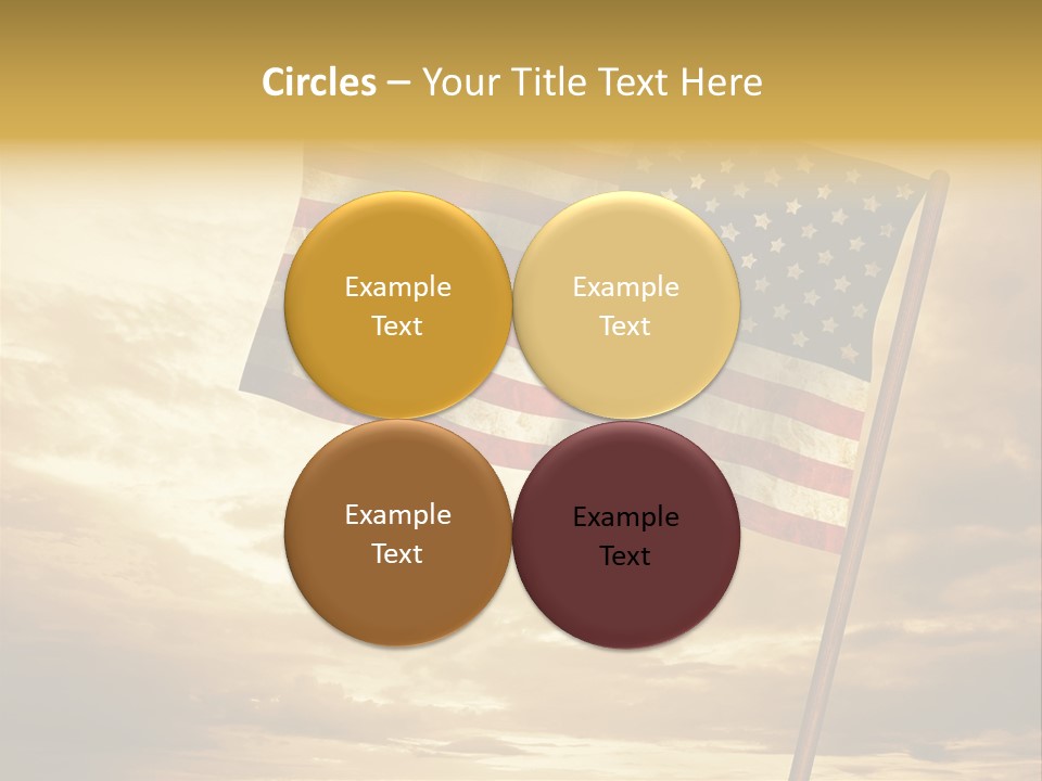 An American Flag On A Pole With A Cloudy Sky In The Background PowerPoint Template