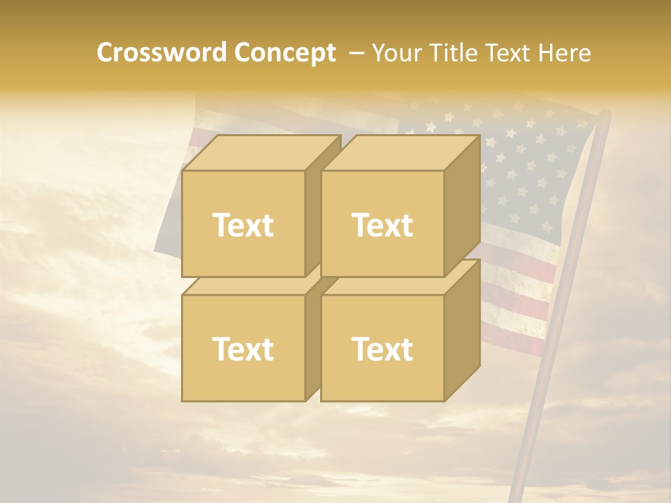 An American Flag On A Pole With A Cloudy Sky In The Background PowerPoint Template