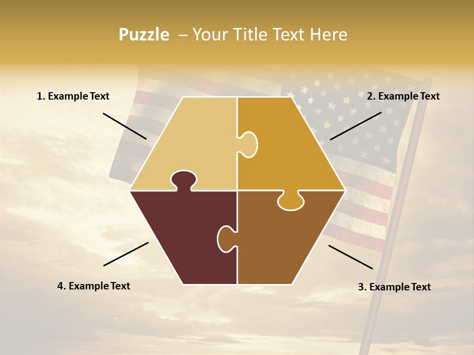 An American Flag On A Pole With A Cloudy Sky In The Background PowerPoint Template