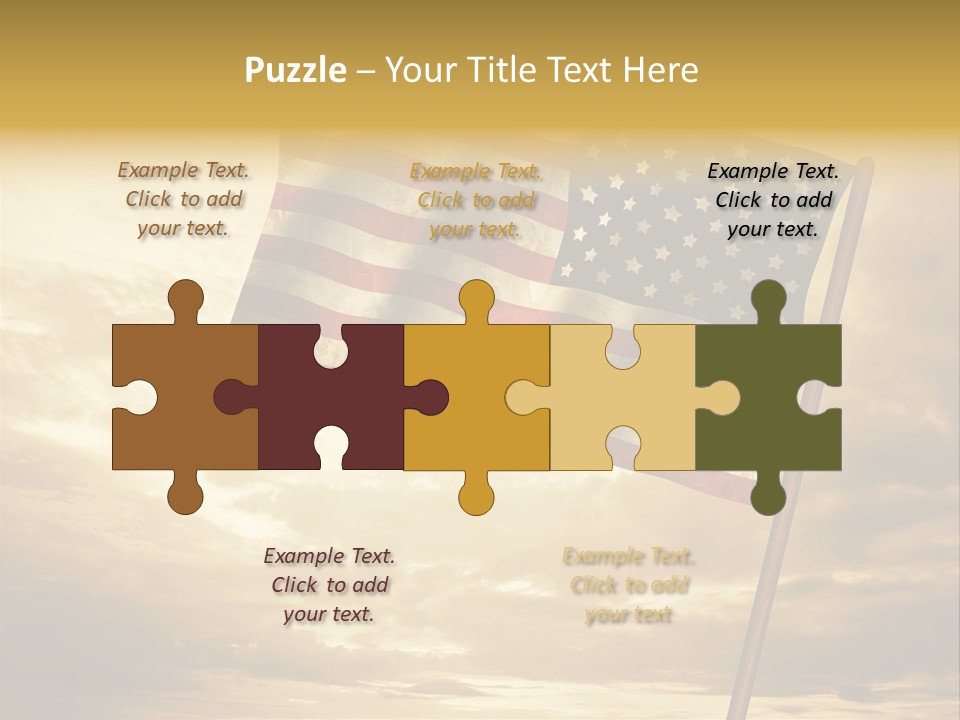 An American Flag On A Pole With A Cloudy Sky In The Background PowerPoint Template