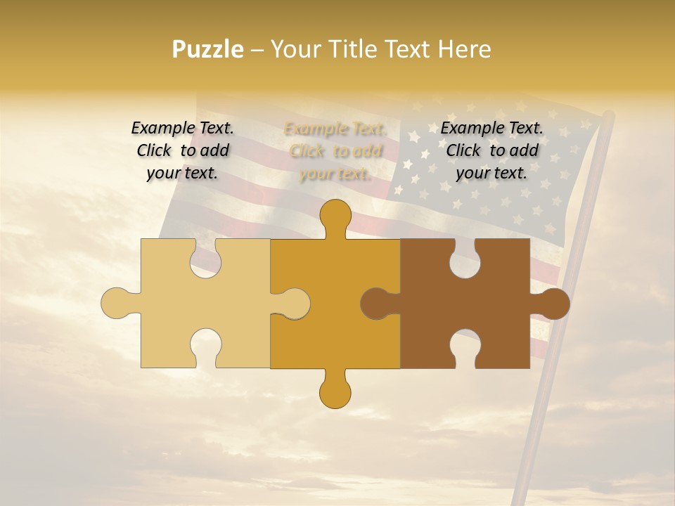 An American Flag On A Pole With A Cloudy Sky In The Background PowerPoint Template