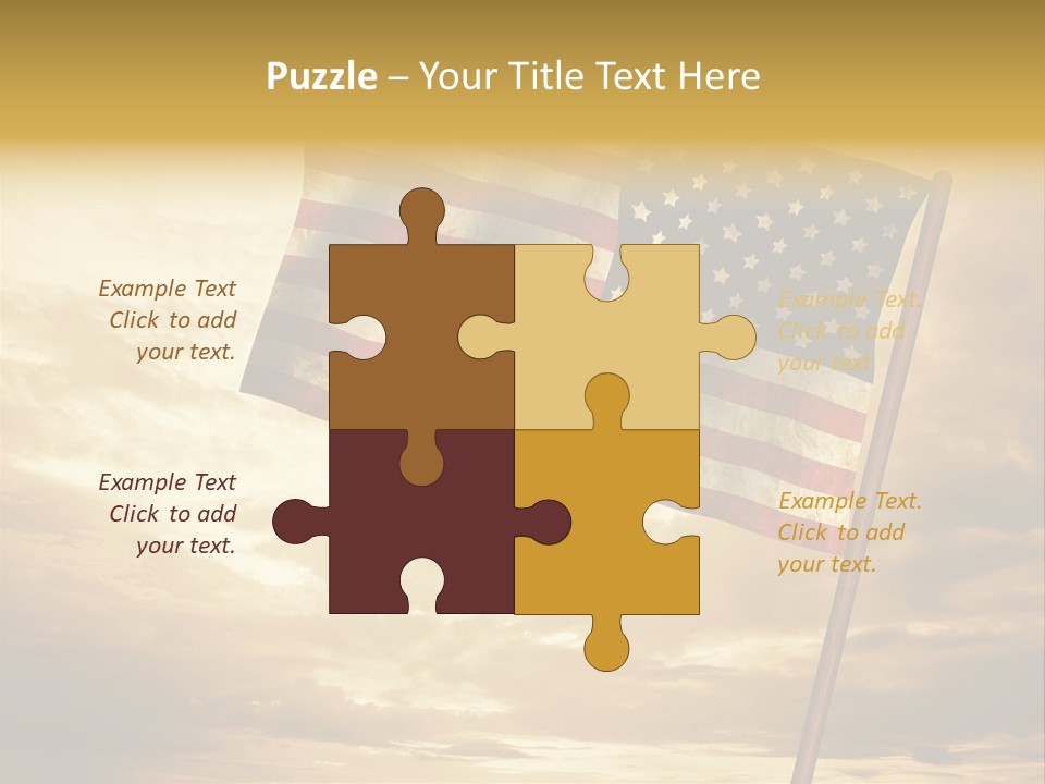 An American Flag On A Pole With A Cloudy Sky In The Background PowerPoint Template