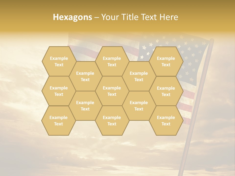 An American Flag On A Pole With A Cloudy Sky In The Background PowerPoint Template