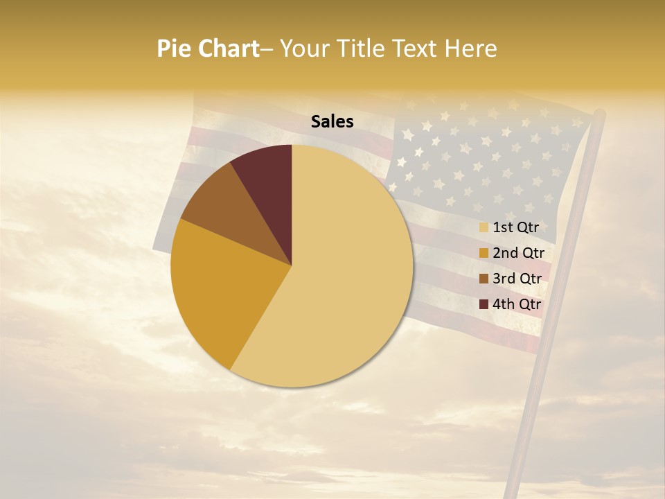 An American Flag On A Pole With A Cloudy Sky In The Background PowerPoint Template